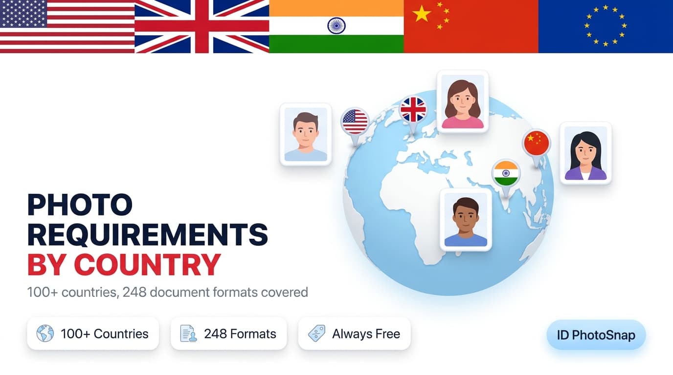 Five passport photo country exceptions that look standard but are not: India, Malaysia, UAE, Bangladesh, Canada, and Germany.